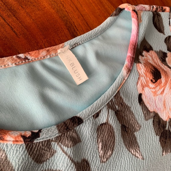 PinkBlush Light Blue Floral Maternity Dress - Picture 4 of 7